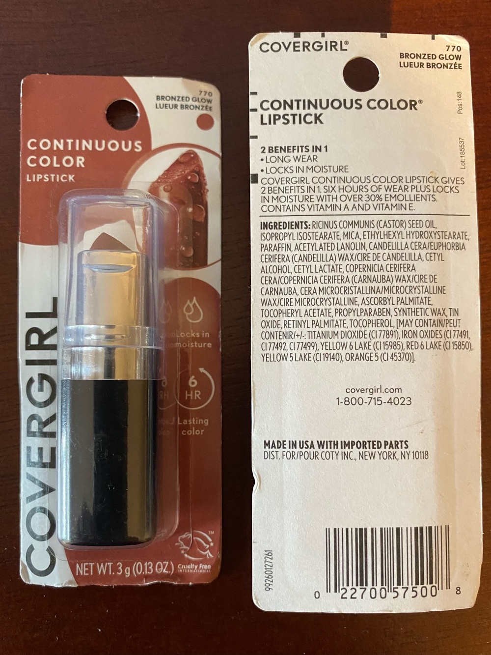COVERGIRL Lipstick in Bronzed Brown - set of 2
